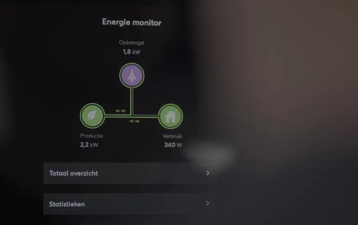 Loxone energiemonitor op een touch-display