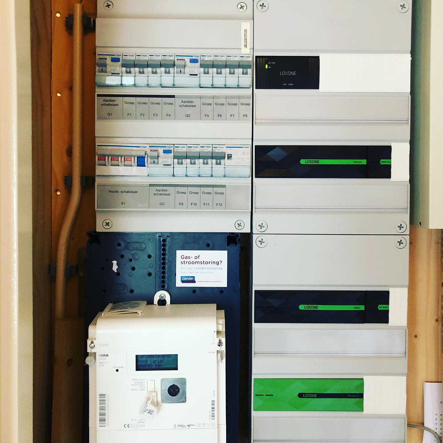 Loxone installatie in meterkast jaren 30 woning Arnhem